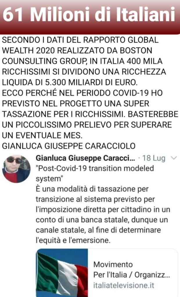 Riforma fiscale - Movimento per l'Italia - Gianluca Giuseppe Caracciolo È stata accolta la riforma fiscale delle aliquote irpef - Gianluca Giuseppe Caracciolo - Partito Politico - Movimento per l'Italia - addizionale