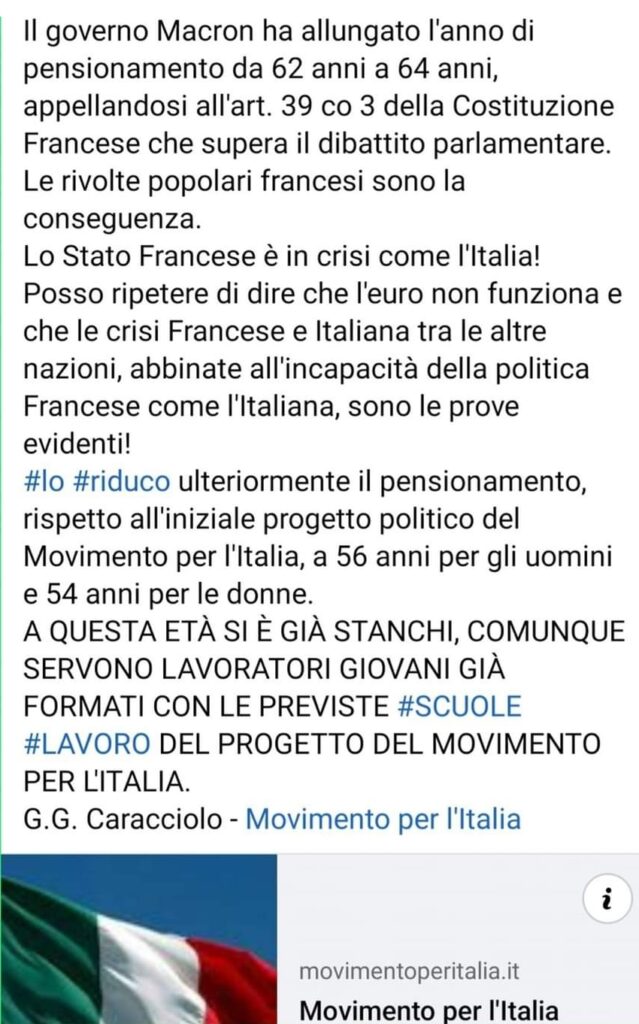 Gianluca Caracciolo: Movimento per l'Italia