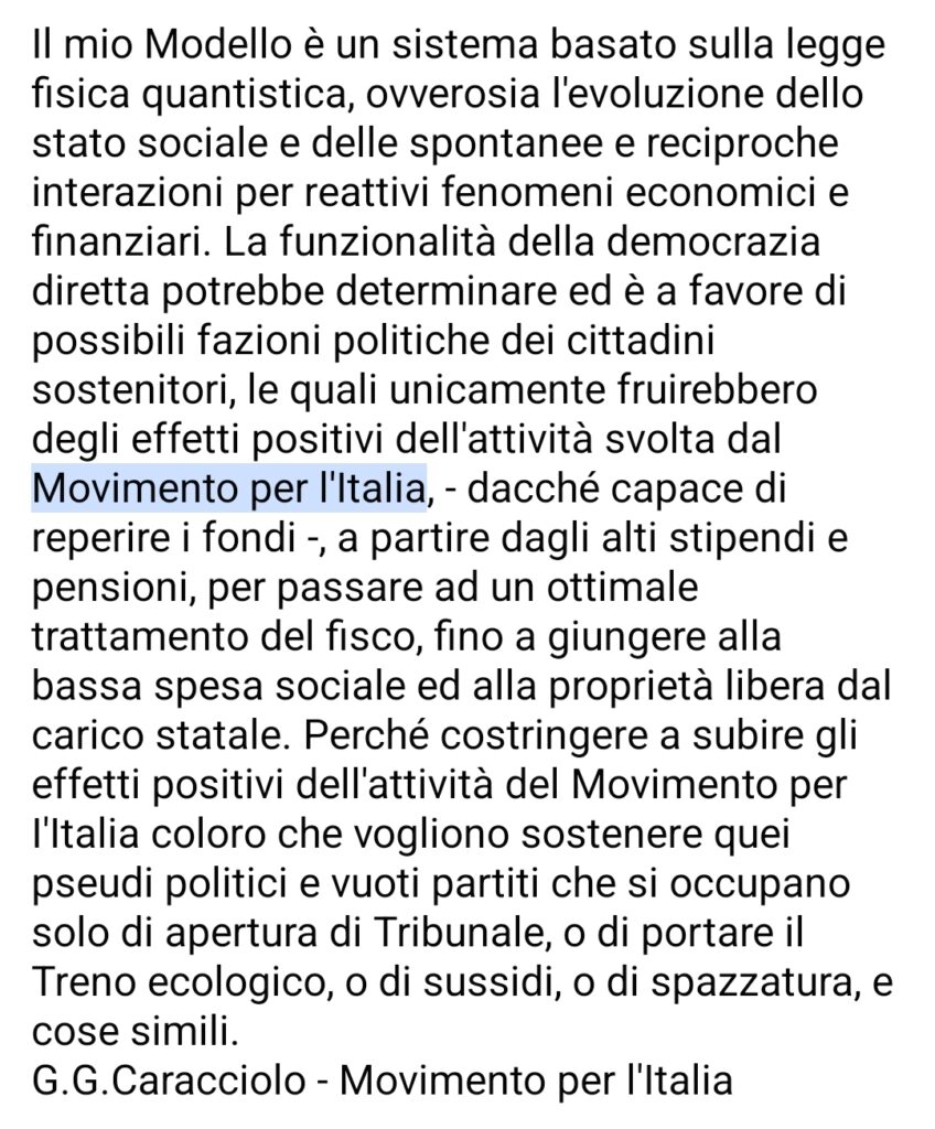 Gianluca Giuseppe Caracciolo
Movimento per l'Italia 